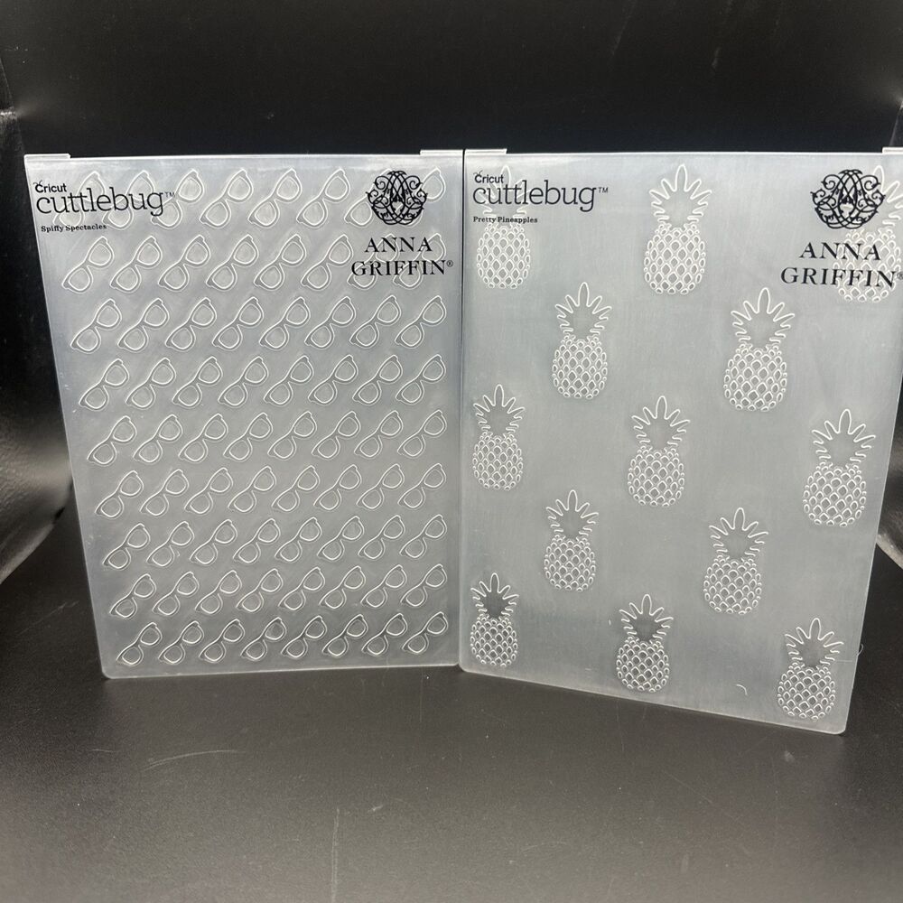 Anna Griffin Embossing folder 5x7 pretty pineapples and Spiffy spectacles